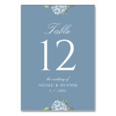Simple Dusty Blue Hydrangea Wedding Table Number テーブルナンバー (裏面)