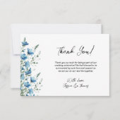 Simple Dusty Blue & Sage Boho Wildflowers Wedding サンキューカード (正面)