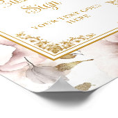 Simple dusty pink flowers and gold wedding custom  ポスター (角)