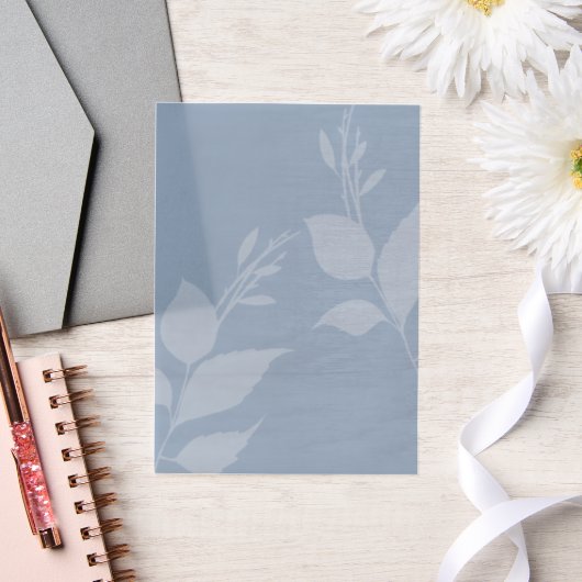 Simple Dusty Vellum with Leaves ベラム紙招待状 (ウェディング)