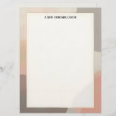Simple Earth Tones Stationery Paper レターヘッド (正面/裏面)