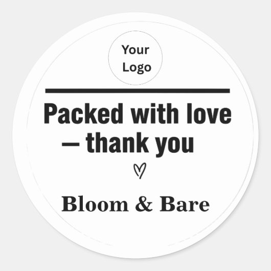 Simple Editable Thank You Business Sticker ラウンドシール (正面)