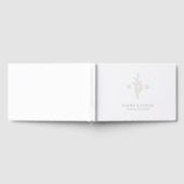 Simple elegance botanical leaves monogram wedding ゲストブック (全面)