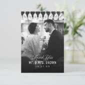 Simple Elegance Classy Script Photo Wedding  サンキューカード (スタンド正面)