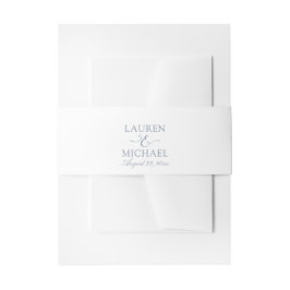Simple Elegance Invitation Belly Band | ダスティブルー 招待状ベリーバンド