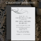 Simple Elegant 25th Wedding Anniversary Party  招待状
