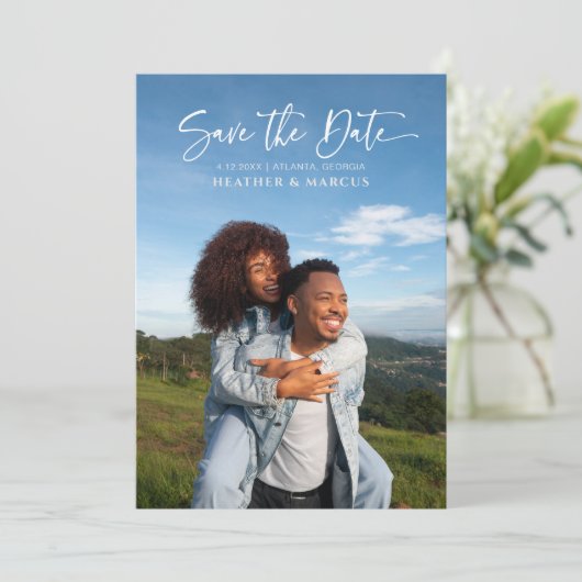 Simple Elegant 4-Photo Caligraphy QR Code (スタンド正面)