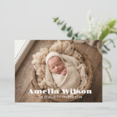 Simple Elegant Baby Birth Announcement 案内状 (スタンド正面)