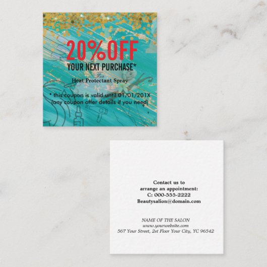 Simple Elegant Beauty Salon 割引カード (正面/裏面)