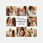 Simple Elegant Best Mom Ever Cute Photo Collage メタルオーナメント (正面)