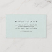 Simple Elegant Bird Nest Professional Mint Green 名刺 (裏面)