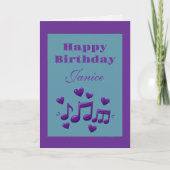Simple Elegant Birthday Music Notes Birthday カード (正面)