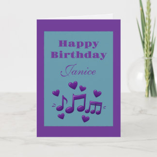 Simple Elegant Birthday Music Notes Birthday カード