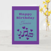 Simple Elegant Birthday Music Notes Birthday カード (黄色い花)