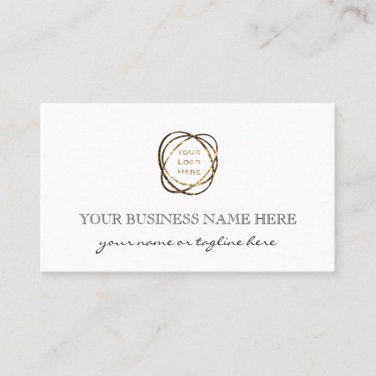 Simple Elegant Black Add Business Logo Custom   名刺 (正面)