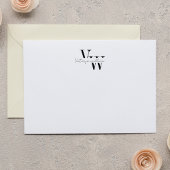 Simple Elegant Black and White Initials ノートカード