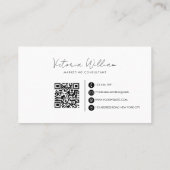 Simple Elegant Black and White Initials  名刺 (裏面)