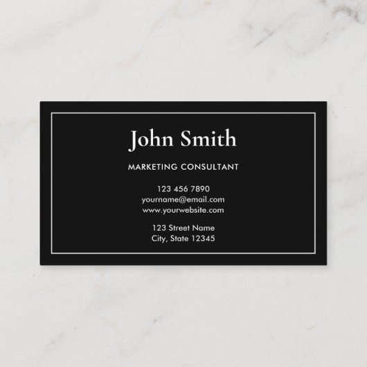 Simple Elegant Black and White with Logo 名刺 (裏面)