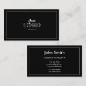 Simple Elegant Black and White with Logo 名刺 (正面/裏面)