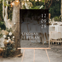 Simple Elegant Black Transparent Wedding アクリルサイン