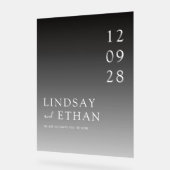 Simple Elegant Black Transparent Wedding アクリルサイン (傾斜)