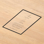 Simple Elegant Black & White Border Script Wedding アクリル招待状 (レイダウン)