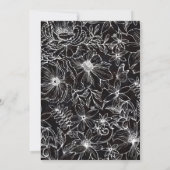 Simple Elegant Black White Floral Garden Wedding 招待状 (裏面)