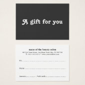 Simple Elegant Black White Gift Certificate (正面&裏面)