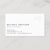Simple Elegant Black White Two Monogram 名刺 (裏面)