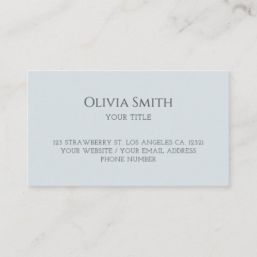 Simple Elegant Blue Bow 名刺 (裏面)