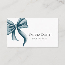 Simple Elegant Blue Bow 名刺