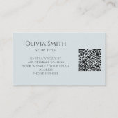 Simple Elegant Blue Bow QR Code 名刺 (裏面)