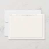 Simple Elegant Blue Floral Flat Note Card ノートカード (正面)