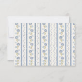 Simple Elegant Blue Floral Flat Note Card ノートカード (裏面)
