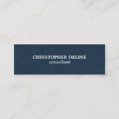 Simple Elegant Blue Linen Consultant スキニー名刺 (正面)