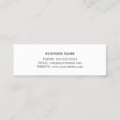 Simple Elegant Blue Linen Consultant スキニー名刺 (裏面)