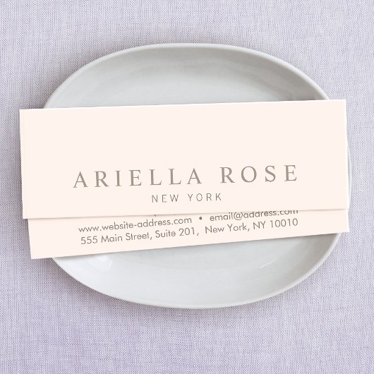 Simple Elegant Blush Pink Professional Minimalist スキニー名刺