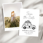 Simple Elegant Boho Photo Wedding Save The Date 招待状