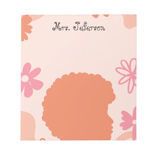 Simple Elegant Boho Teacher Notepad ノートパッド (正面)