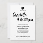 Simple Elegant Bold Script Photo Modern Wedding 招待状 (正面)