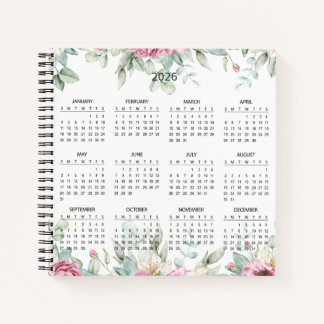 Simple Elegant Botanical 2026 Calendar |  ノートブック