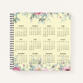 Simple Elegant Botanical 2026 Calendar |  ノートブック