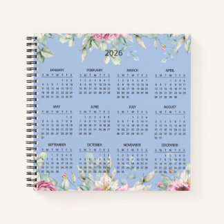 Simple Elegant Botanical 2026 Calendar |  ノートブック
