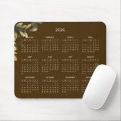 Simple Elegant Botanical 2026 Calendar | Mousepad マウスパッド (マウス)