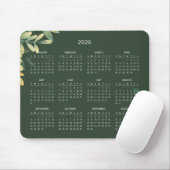 Simple Elegant Botanical 2026 Calendar | Mousepad マウスパッド (マウス)