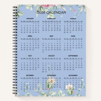 Simple Elegant Botanical 2026 Calendar |  Notebook ノートブック