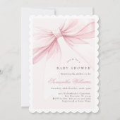 Simple Elegant Bow Baby Shower Invitation 招待状 (正面)