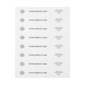 Simple Elegant Branded Black & White Business Logo ラップアラウンドラベル (シート)