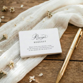 Simple Elegant Bridal Shower Recipe Request エンクロージャーカード