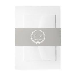Simple Elegant Bride and Groom Initials Monogram 招待状ベリーバンド